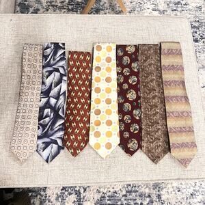Lot of 7 Vintage Silk Designer Ties Bachrach Bill Blass Structure Italian Silk